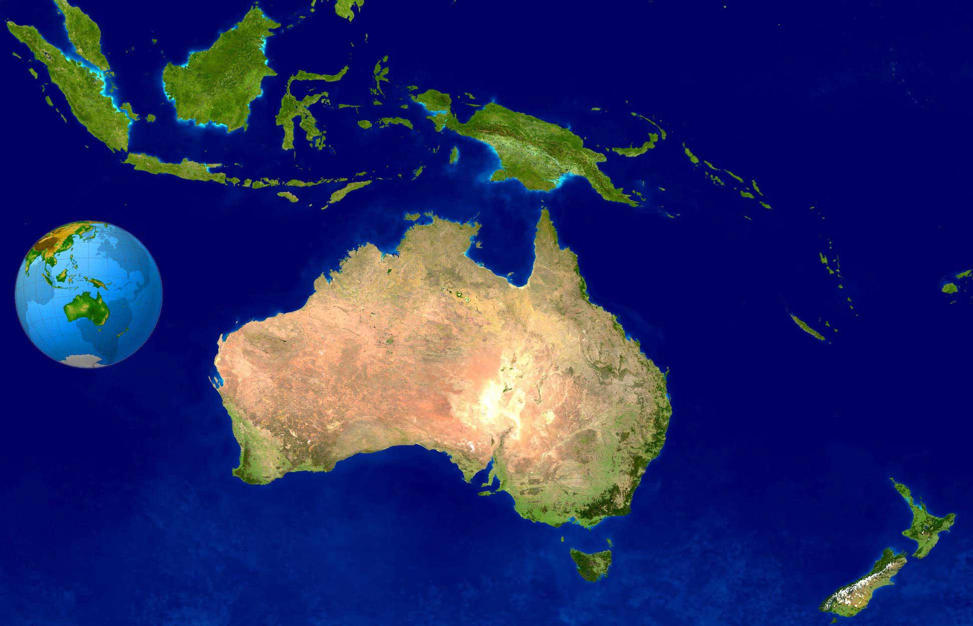 Australia mappa satellitare Australia mappa satellitare
