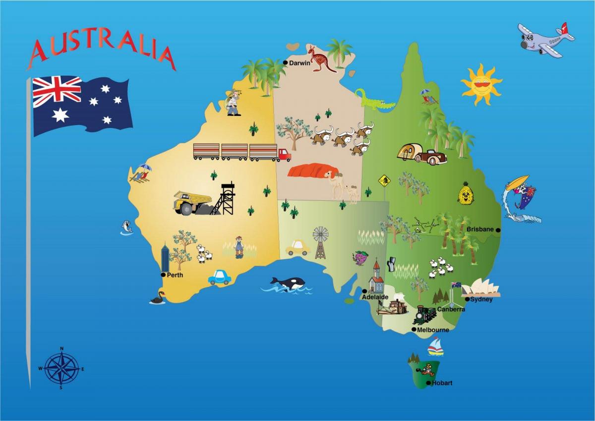 Australia mappa attrazioni turistiche