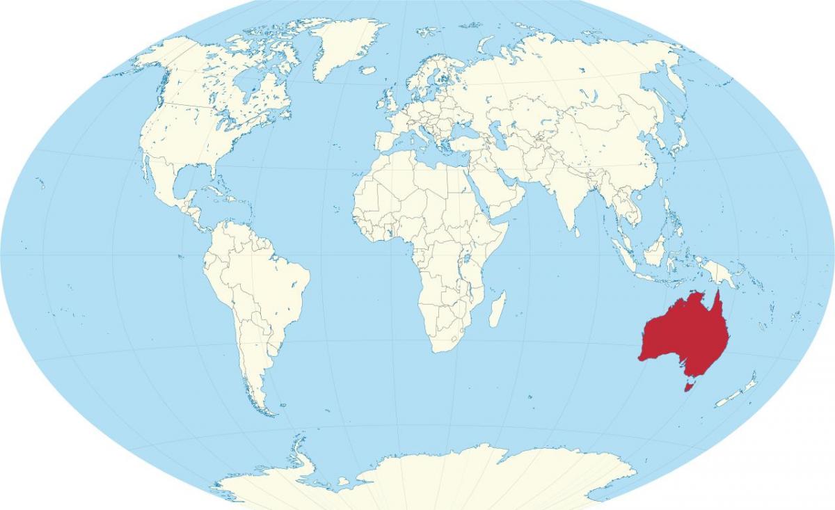 Australia nella mappa del mondo