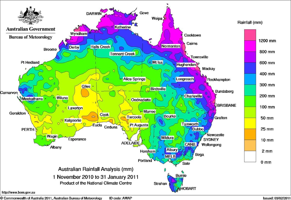 meteo mappa di Australia