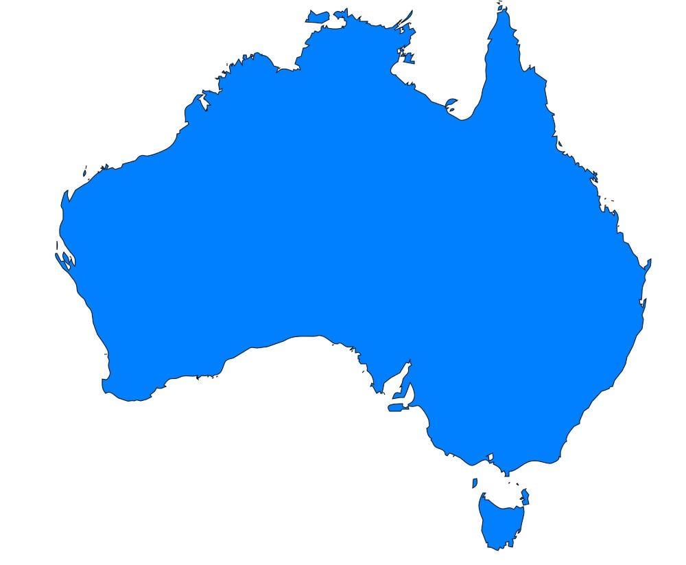 Australia mappa vettoriale
