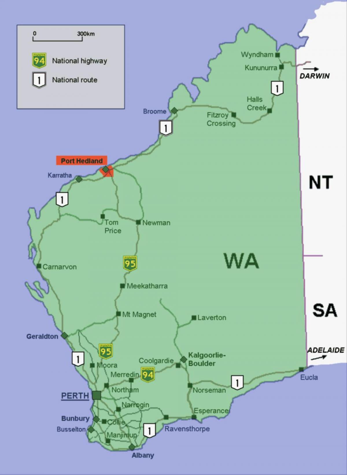 Mappa di Australia Porte