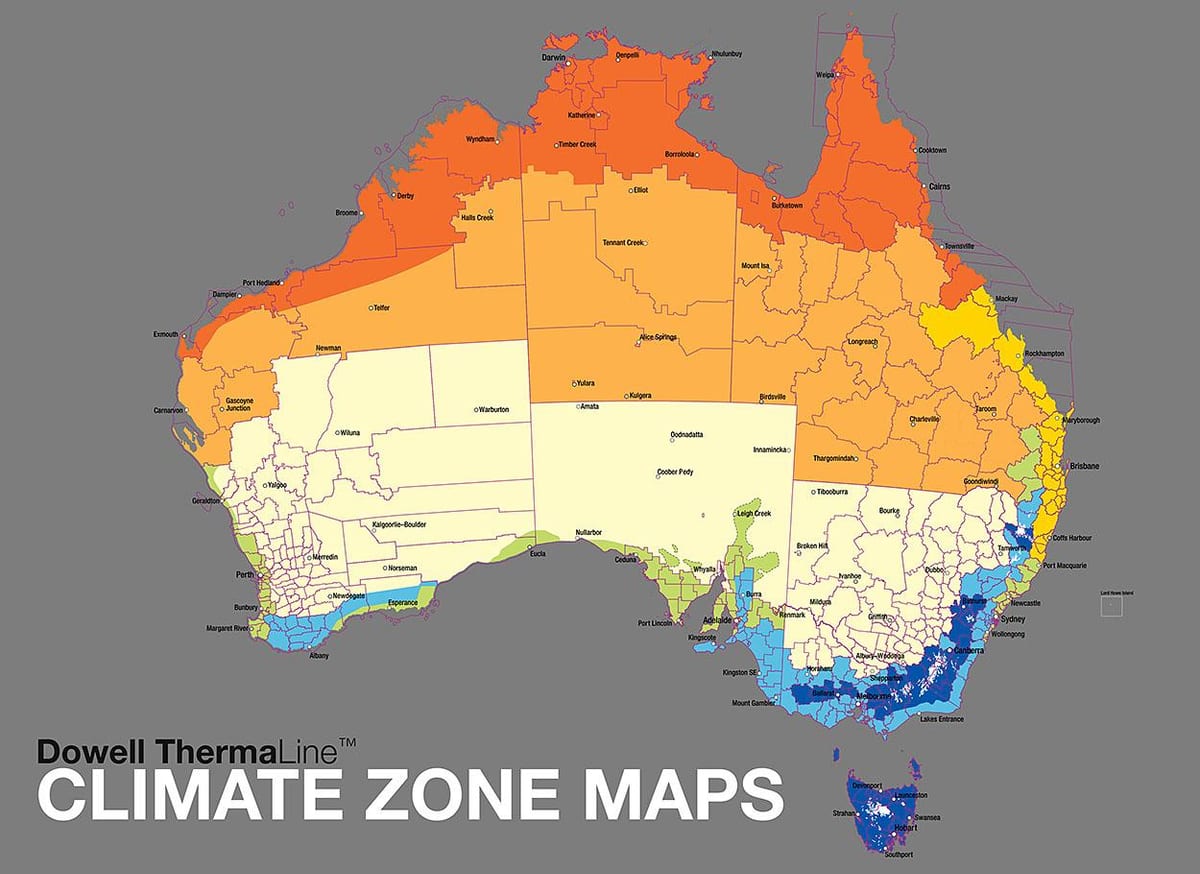Australiano zone climatiche mappa