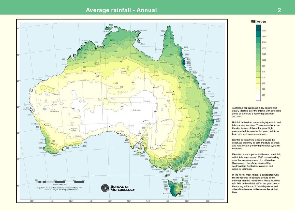 Australiano di pioggia mappa