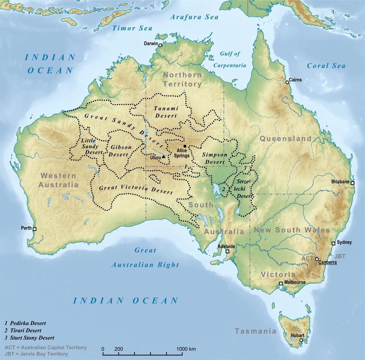 deserto, Australia mappa