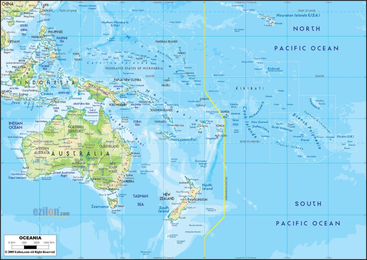 Australia e oceania mappa