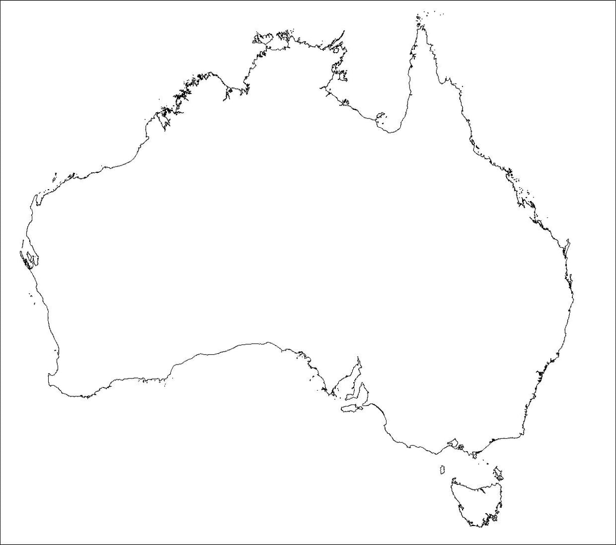 Australia mappa vuota