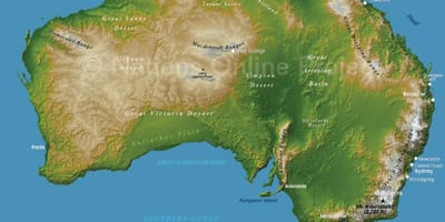 Elevazione mappa di Australia