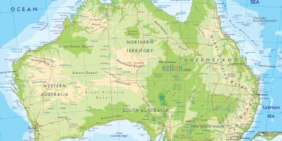 Mappa geografica dell'Australia