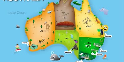 Mappa di Australia per bambini