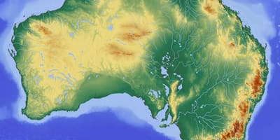 Mappa topografica di Australia