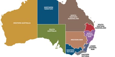 Mappa di Australia regioni