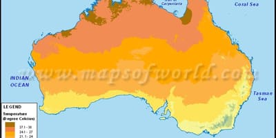 Temperatura mappa di Australia