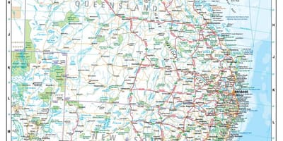 Mappa della Costa Orientale dell'Australia