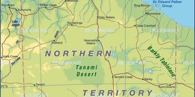 La mappa dell'Australia settentrionale