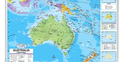 Australia e nei paesi limitrofi, mappa