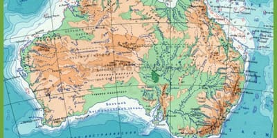 Mappa di Australia con monti
